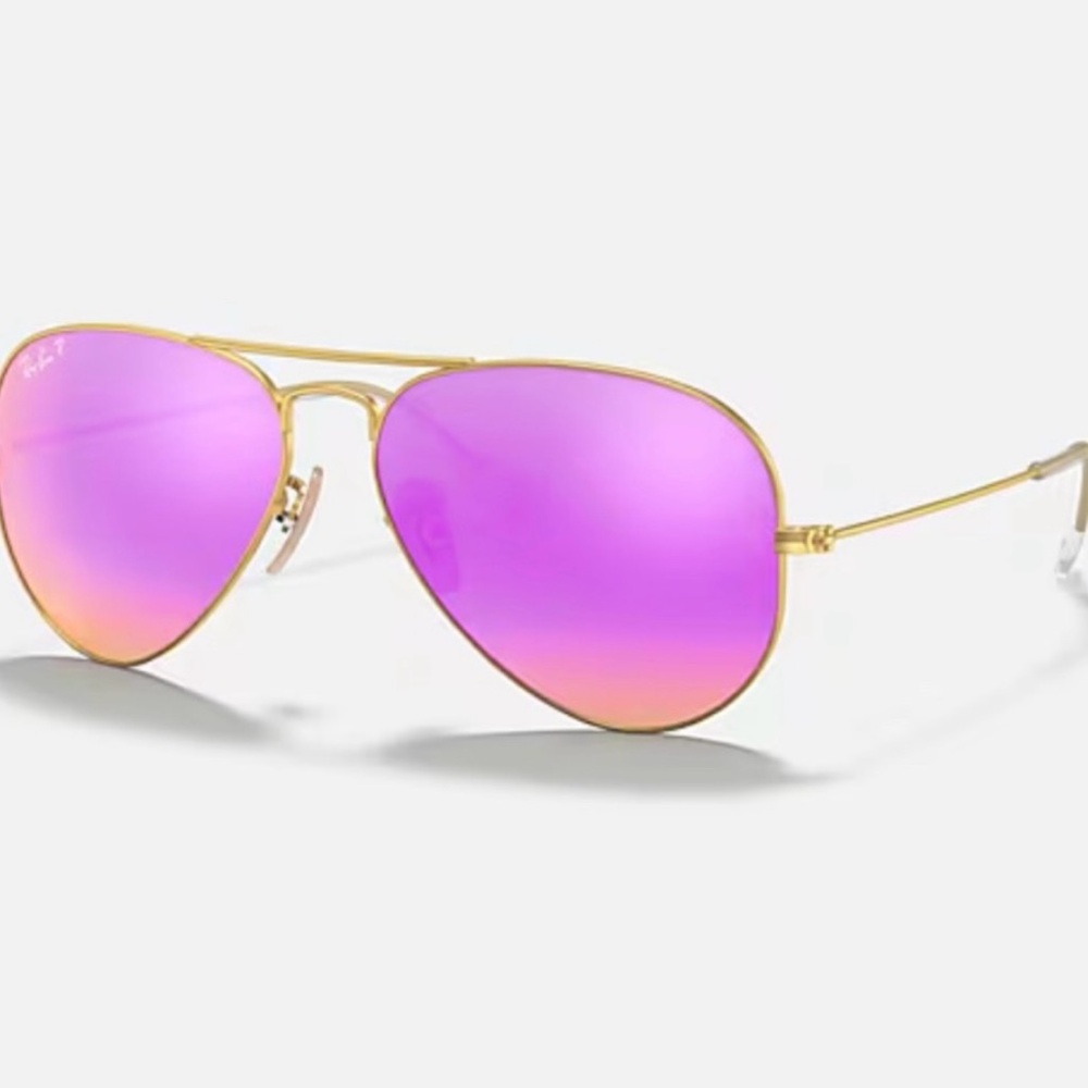 Ray-Ban Aviator Sunglasses -PinkRay-Ban aviators with vibrant pink NWT POLARIZED - Picture 2 of 8